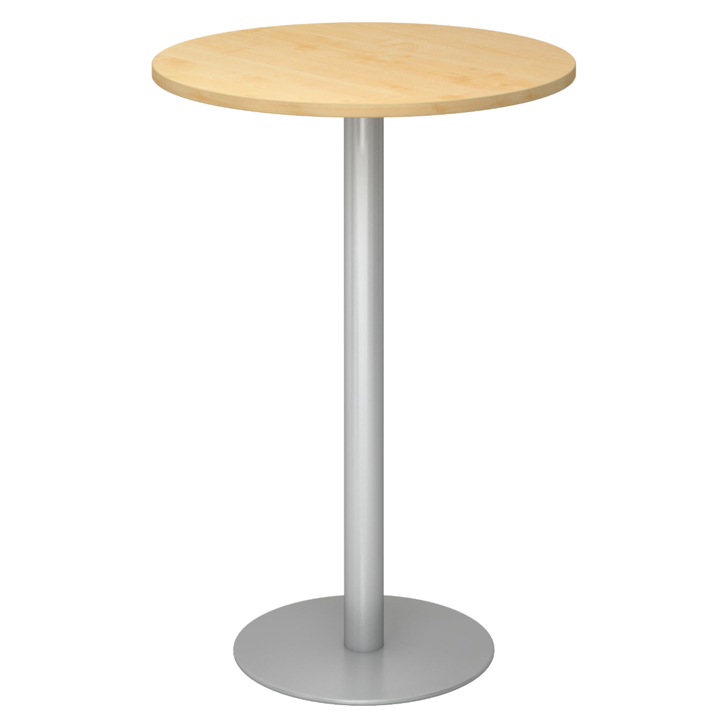 STEHTISCH rund STH 80/80/111,6 cm in Ahornfarben/Silberfarben - Silberfarben/Ahornfarben, Holzwerkstoff (80/80/111.6cm) - bümö