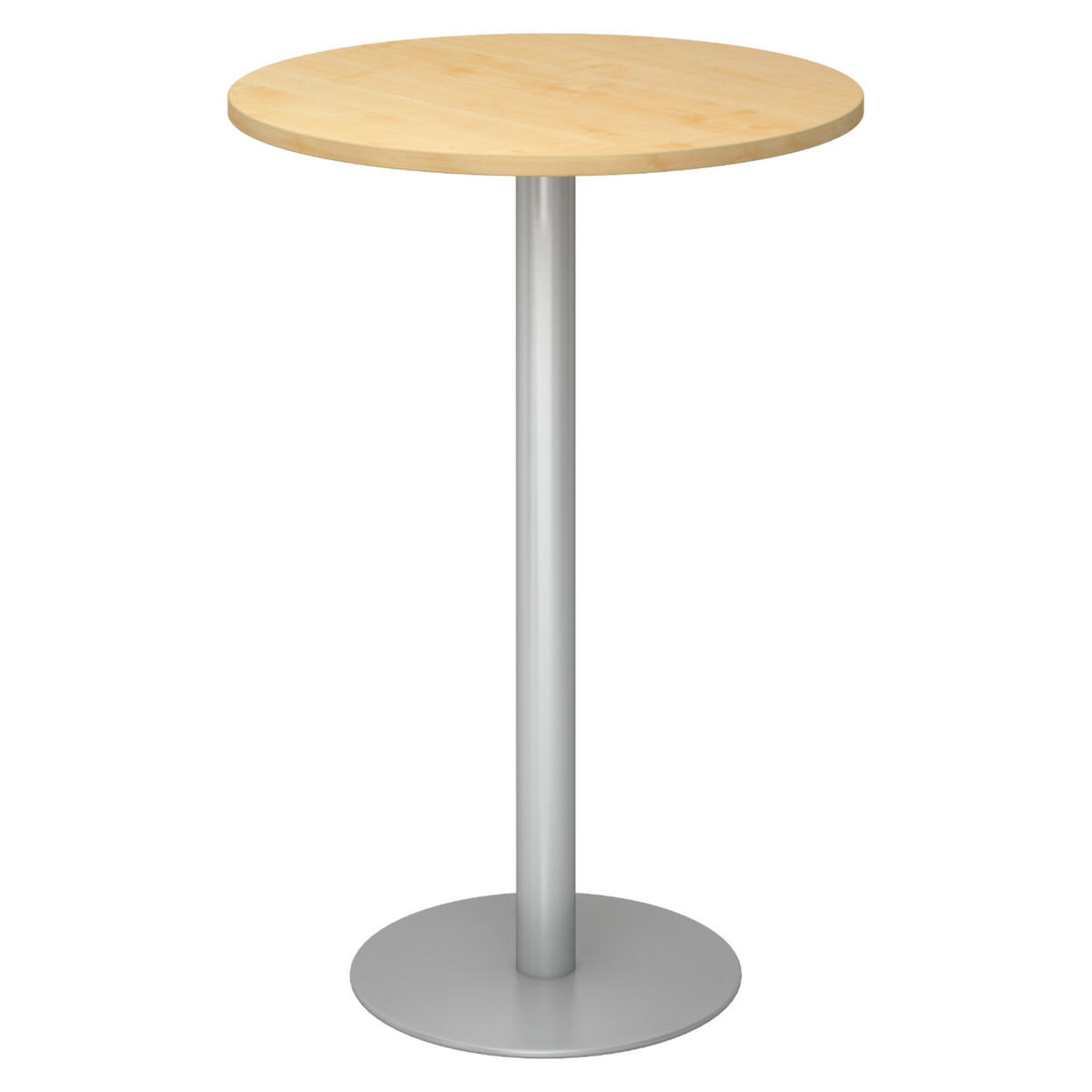 STEHTISCH rund STH 80/80/111,6 cm in Ahornfarben/Silberfarben - Silberfarben/Ahornfarben, Holzwerkstoff (80/80/111.6cm) - bümö