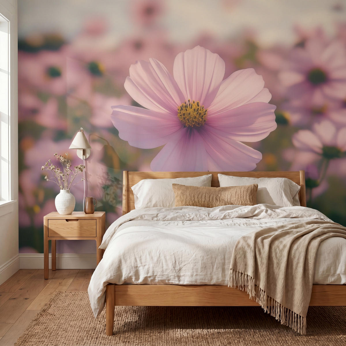 TAPETE - Blumen - Lila - Unscharf - 300x240 cm - Rosa, Papier (300/240cm) - OnlyWow