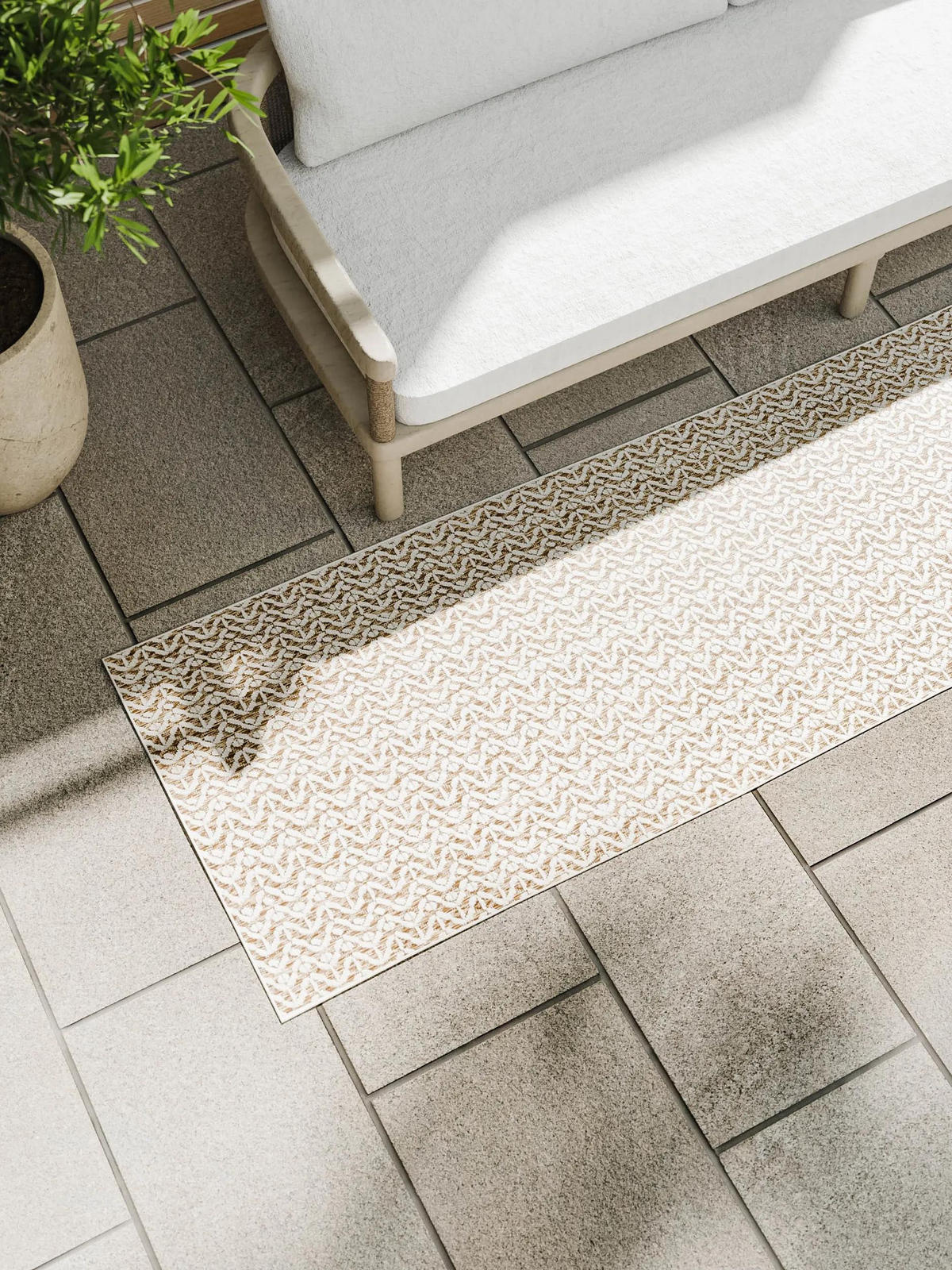 OUTDOORTEPPICH Kaleo Cream/Beige 80x300 cm - Creme, Kunststoff (80/300cm) - benuta