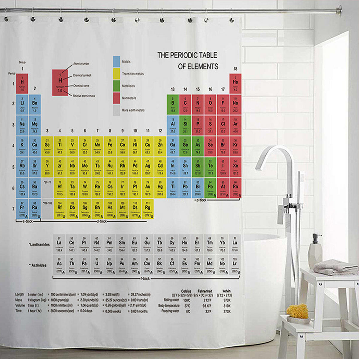 DUSCHVORHANG Stoff Polyester dick maschinenwaschbar schimmelresistent wasserdicht inklusive Haken - Gelb, Textil (180/180cm) - MCBOSON