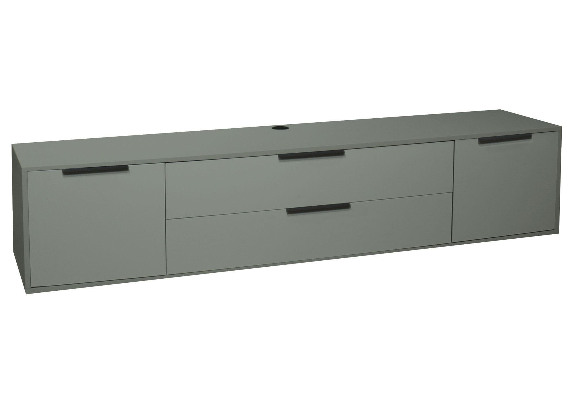 LOWBOARD Erna 216x45x47 Pinie Green matt Lack - Waldgrün, Holzwerkstoff (216/47/45cm) - 58aufmkessel