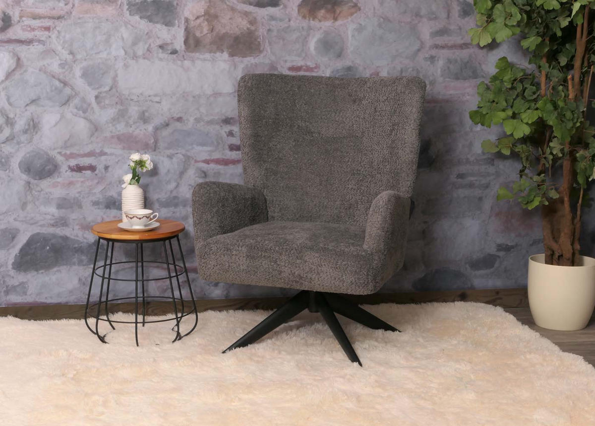 LOUNGE-SESSEL Dunkelgrau - Dunkelgrau, Textil (75/99/74cm) - MCW