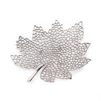 DEKO-SCHALE Leaf 40 Metall Silber - Silberfarben, Metall (36cm) - DESIGN DELIGHTS