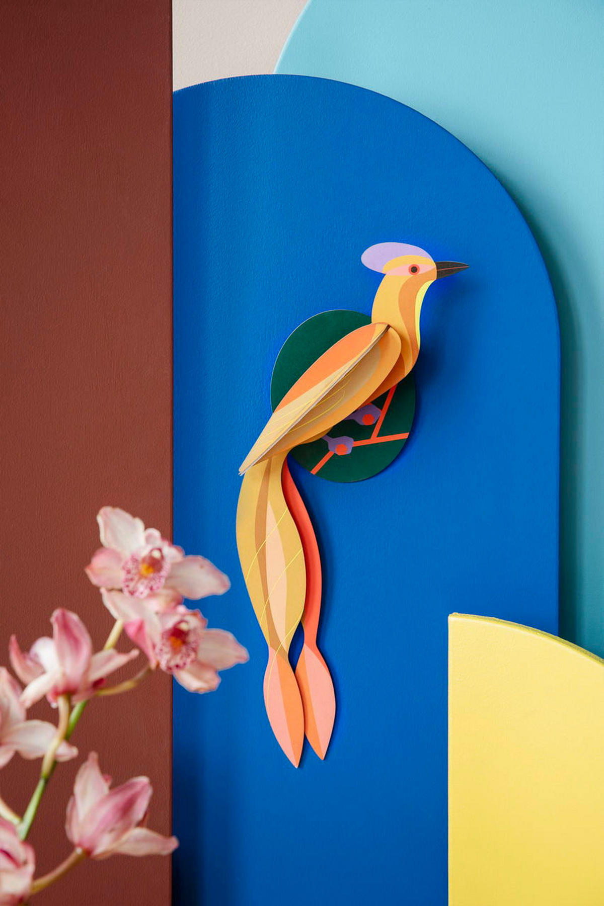 WANDDEKO Sonnen-Vogelschwanz 18/6 cm - Gelb, Wellpappe (18/6/37cm) - KUNSTLOFT