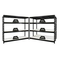 SCHWERLASTREGAL Rhino 3er-Set mit 3x 180x200x60 cm 4 Melamin-Ebenen 16mm Fachlast 500 kg Schwarz - Schwarz, Metall (600/180/60cm) - PROREGAL
