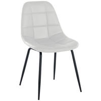 STUHL Lederlook weiß - Schwarz/Weiß, Textil/Metall (46/82/52cm) - CLP