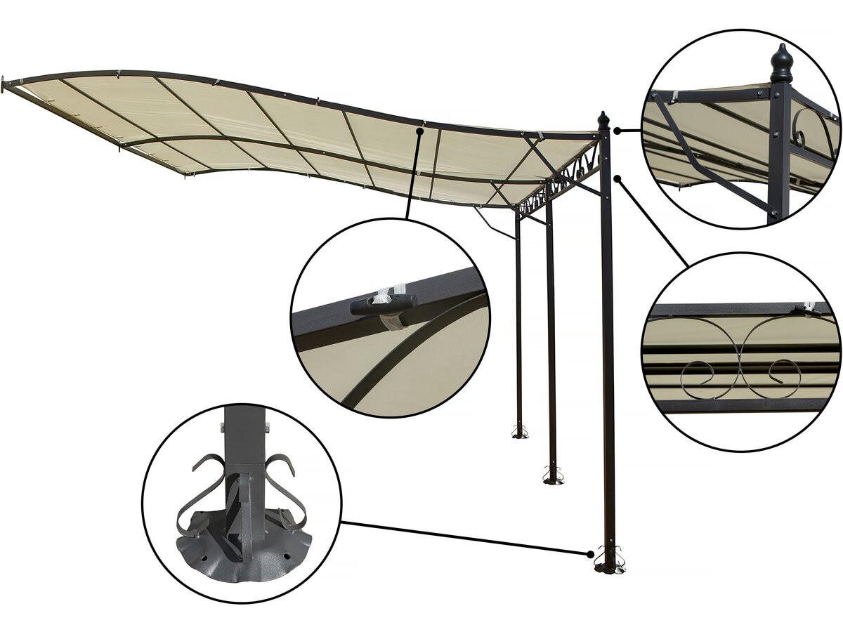 PERGOLA - MARKISE beige - Beige, Metall (300/250/396cm) - Habitat Garten