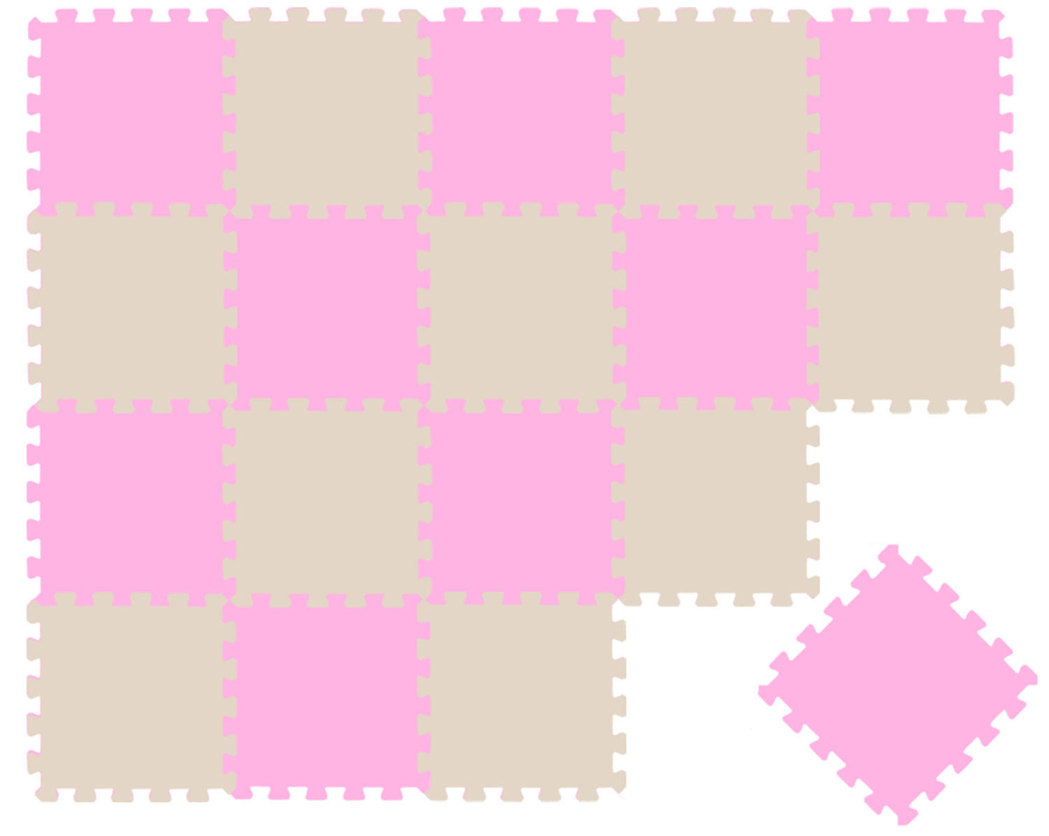 Littletom Spielmatte Beige, Pink 30x30 cm