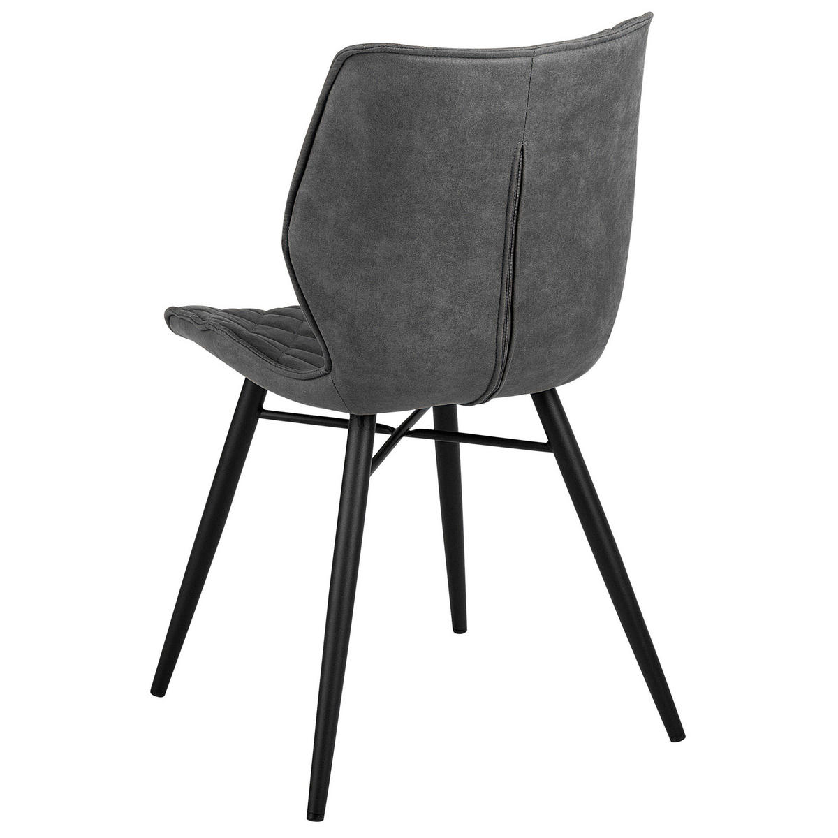 ÉTKEZŐSZÉK 2 darabos Szett Kárpit Szürke Lisle - szürke, textil/fém (44/86/56cm) - Beliani