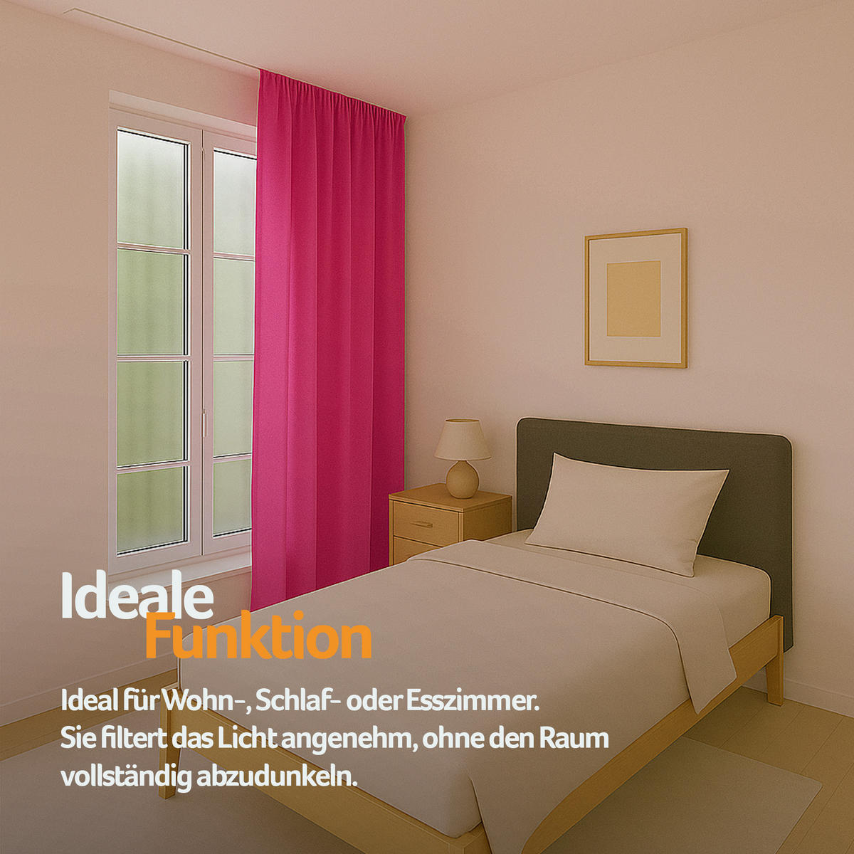 VORHANG Blickdicht ( 140x245cm ) mit Kräuselband / Universalband in Pink - Pink, Textil (140/245cm) - Bestlivings