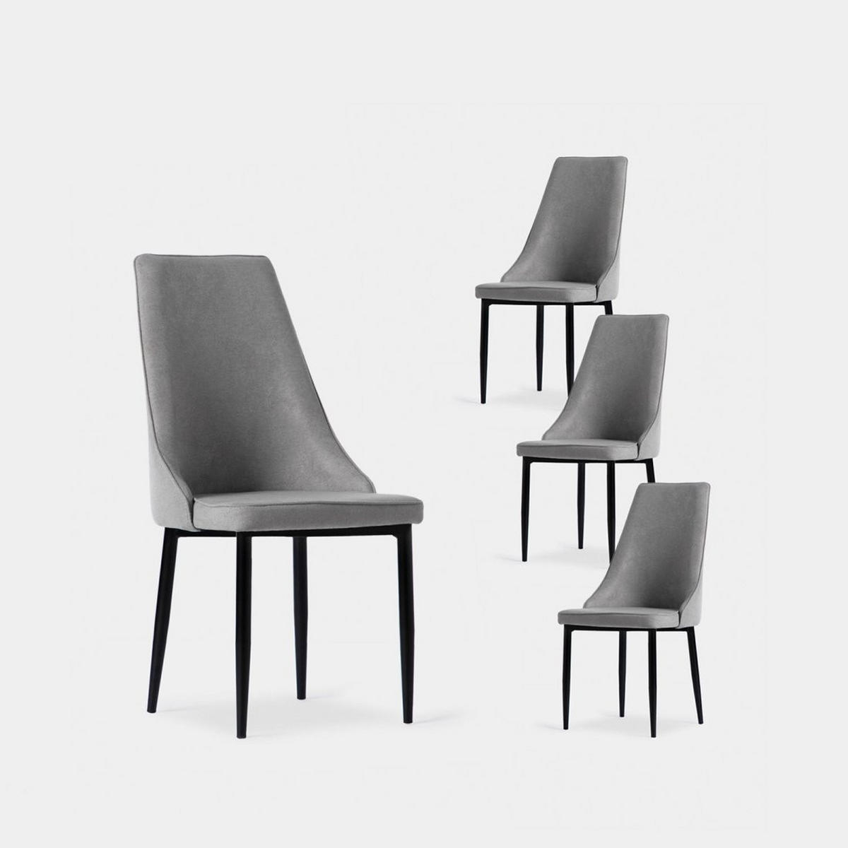 ESSZIMMERSTUHL Agnes Grau 45 cm x 95 cm 4er-Set - Grau, Textil (45/95/65cm) - Klast Home