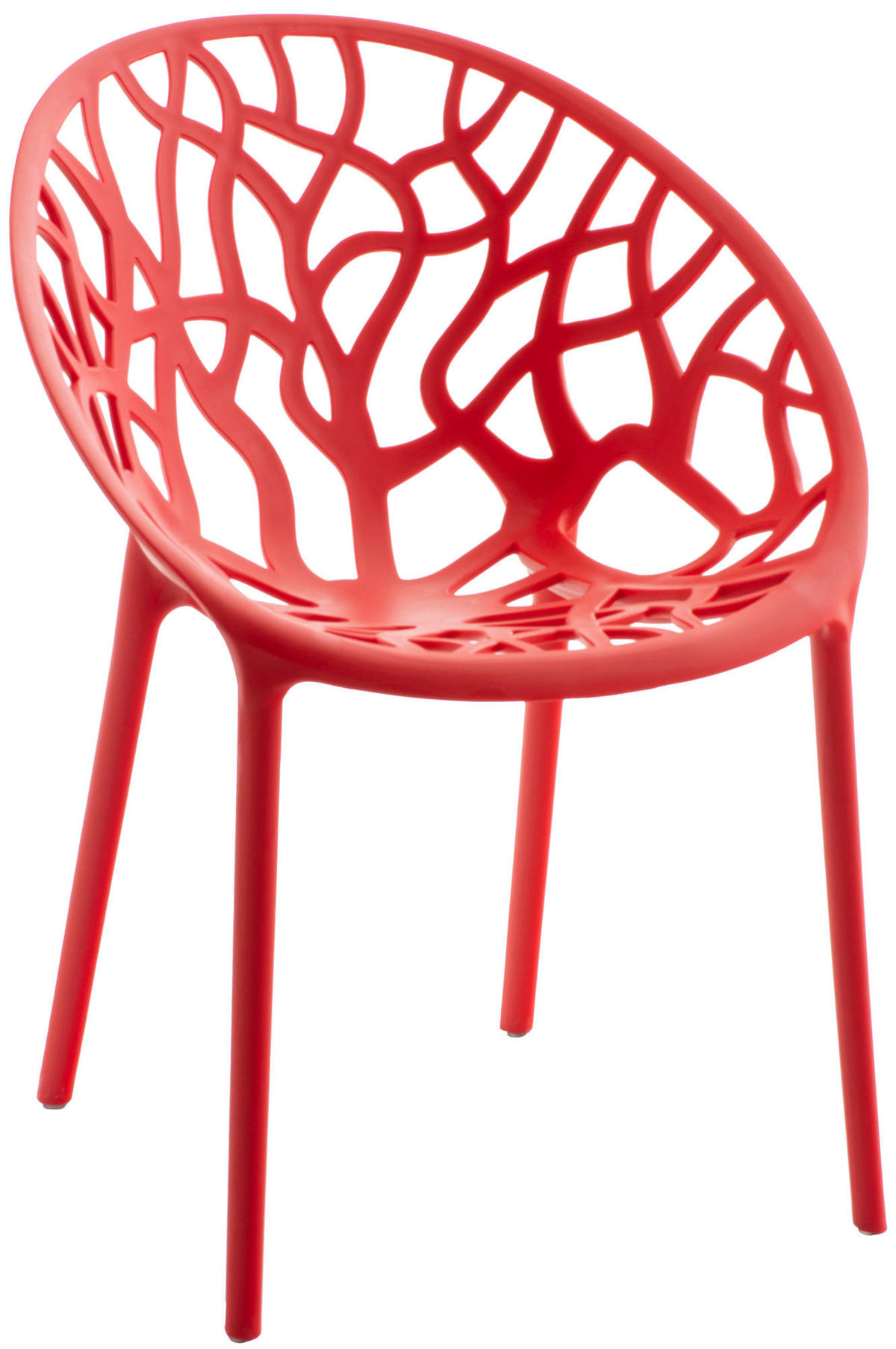 GARTENSTUHL Kunststoff rot - Rot, Kunststoff (59/80/60cm) - CLP