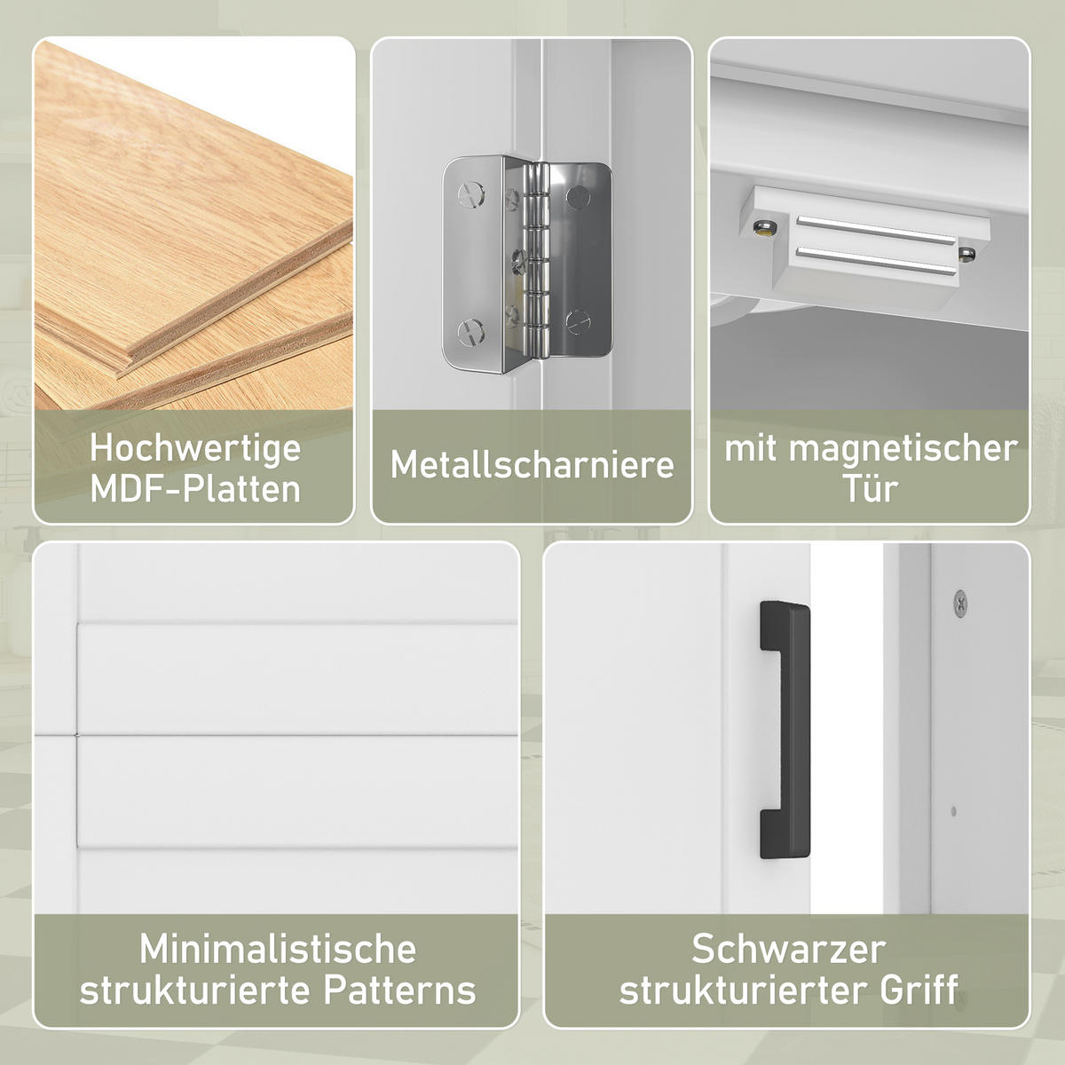 WASCHTISCHKOMBI Weiß freistehend mit Keramikbecken - Weiß, Keramik/Holzwerkstoff (60/84/46cm) - Urban Meuble
