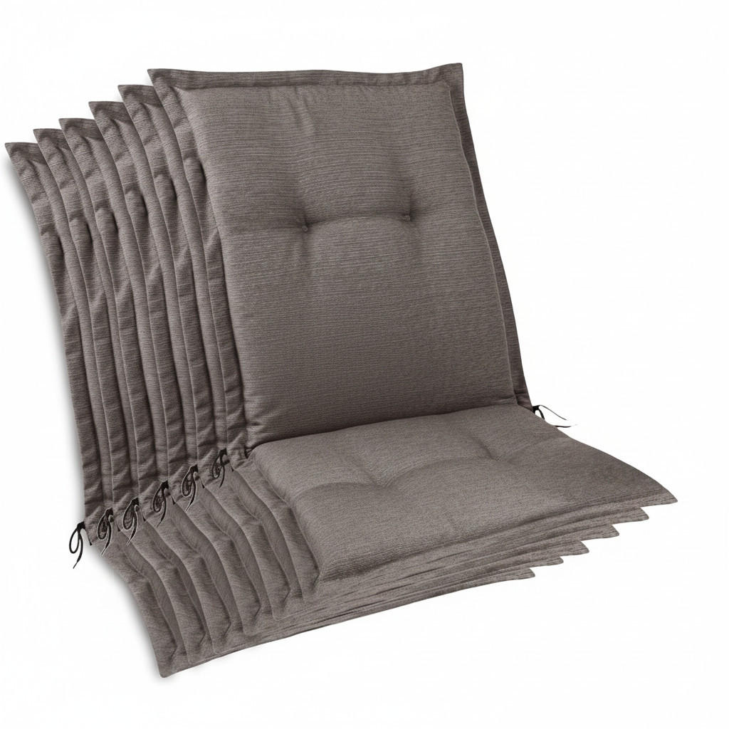 NIEDERLEHNERAUFLAGE Highlux HL 105x50x7cm Taupe (6tlg) - Taupe, Textil (50/7/105cm) - Beautissu 