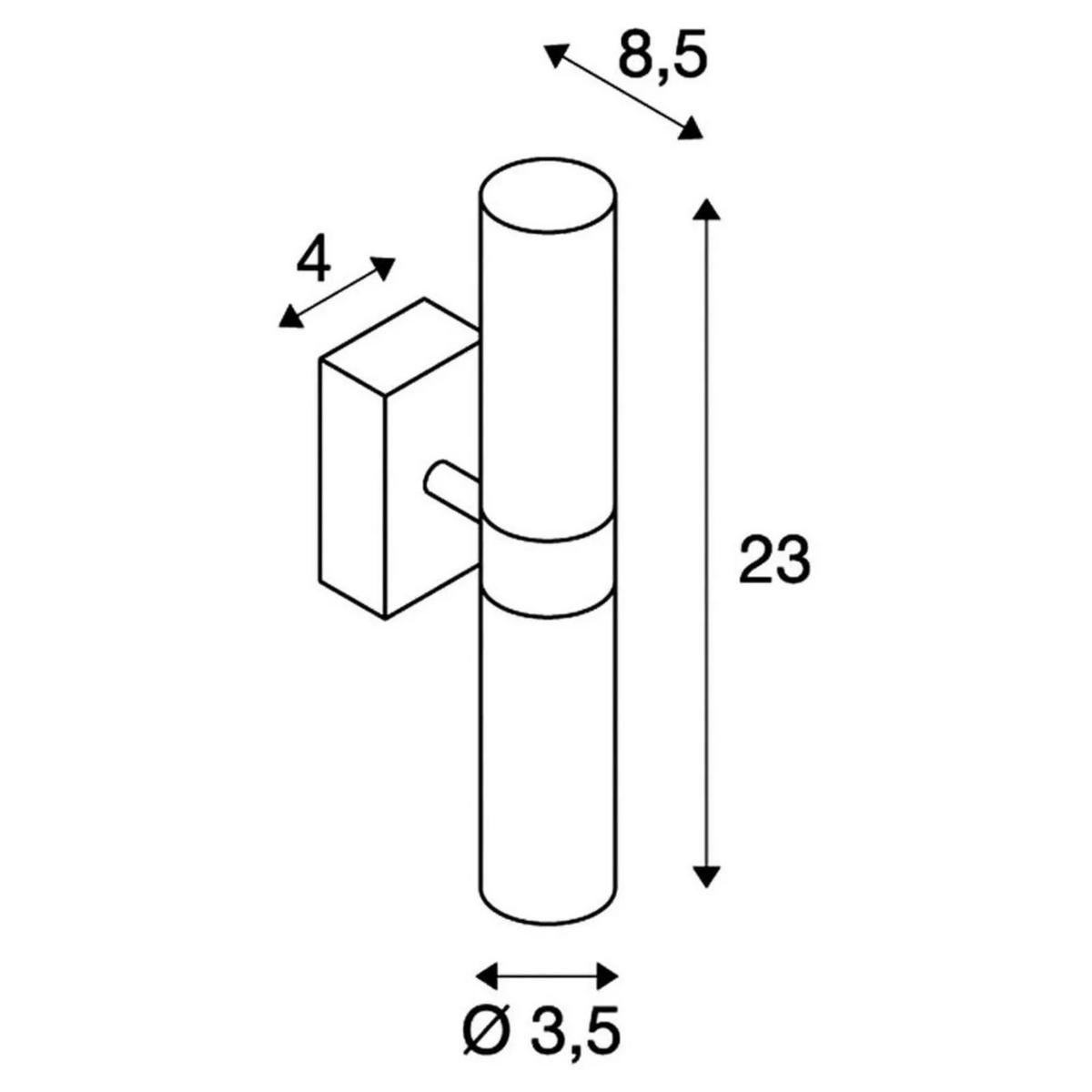 BADEZIMMER WANDLEUCHTE - Chromfarben, Metall (8.5/23/8.5cm) - SLV