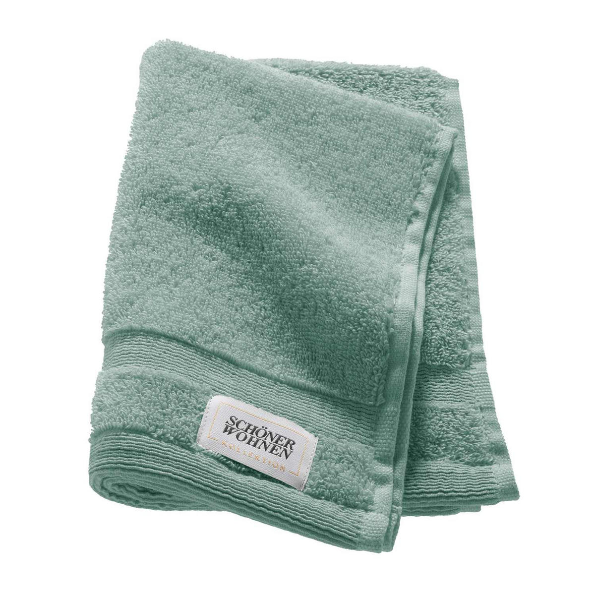 GÄSTETUCH SW-Cuddly Salbeigrün, Pastellgrün, Mintgrün, Grün  - Salbeigrün/Pastellgrün, Basics, Textil (30/50cm) - Schöner Wohnen
