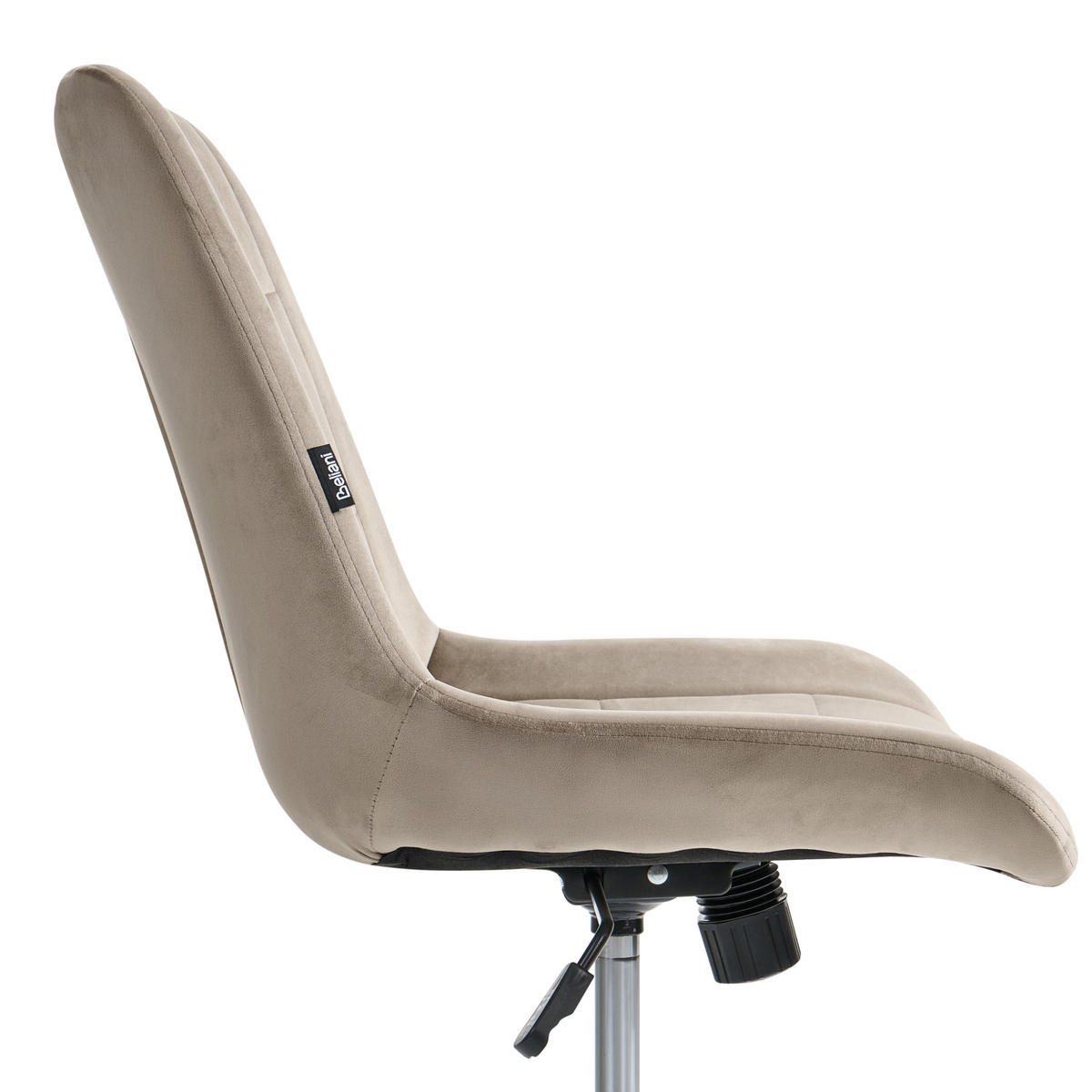 BÜROSTUHL Samtstoff Taupe Melrose - Taupe, Textil/Metall (60/82/60cm) - Beliani