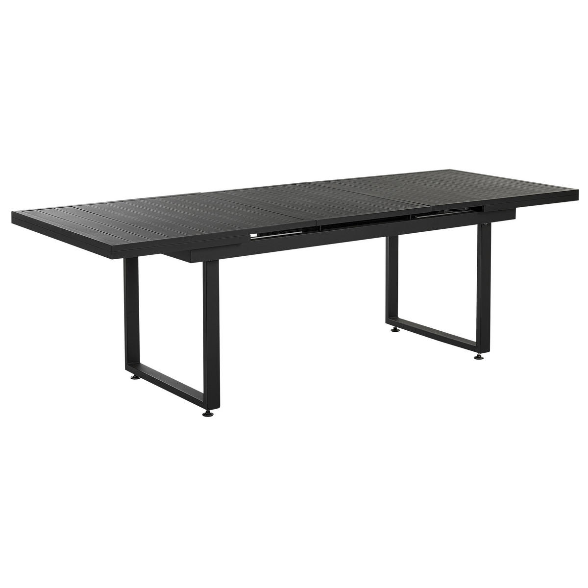 GARTENMÖBEL SET 6-Sitzer Aluminium schwarz/grau Valcanetto/ Busseto - Schwarz/Grau, Metall - Beliani