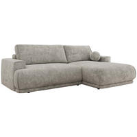 ECKSCHLAFSOFA RINA L Hellgrau Schenille grob gewebt - rechts - Hellgrau/Schwarz, Kunststoff/Textil (170/267cm) - MKS