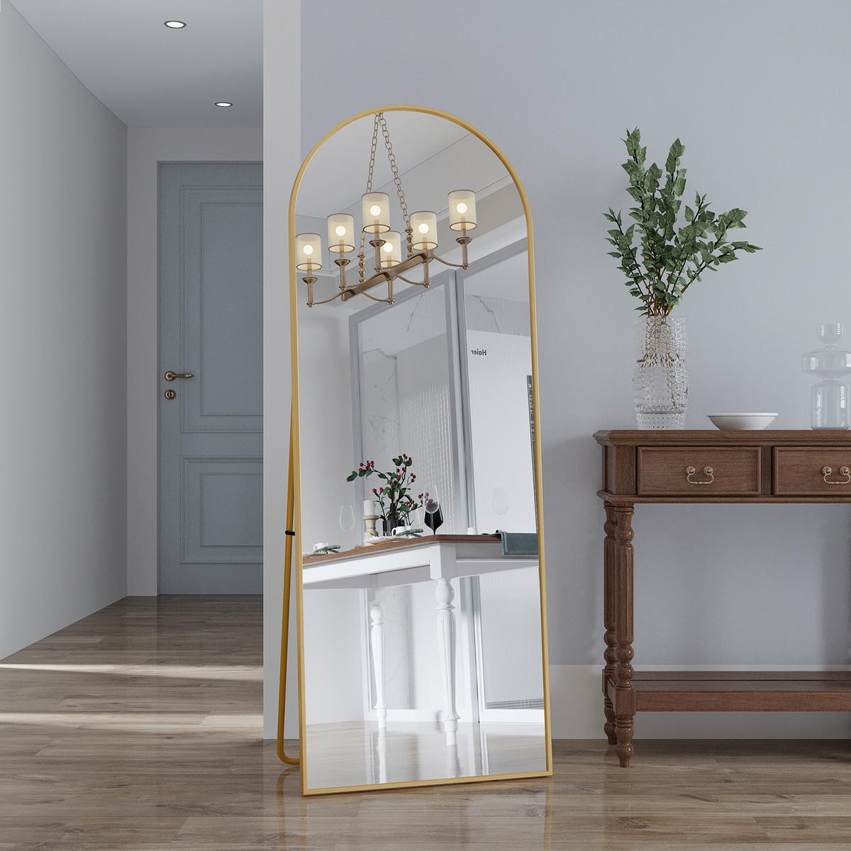 GANZKÖRPERSPIEGEL 180x80 cm, Standspiegel mit Metallrahmen, Gold - Goldfarben, Metall (4/189/89cm) - PARAFTA HOME