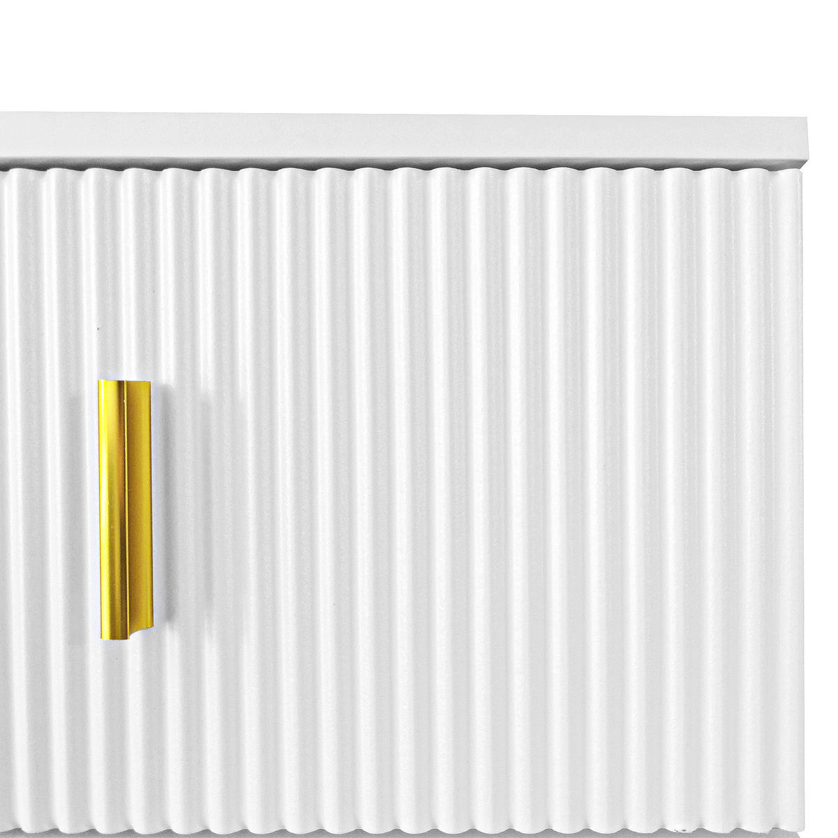 SCHUHSCHRANK Mit Strukturpaneelen Goldverzierungen & Verstellbaren Böden - Weiß, Holzwerkstoff (35/101/83cm) - FLIEKS