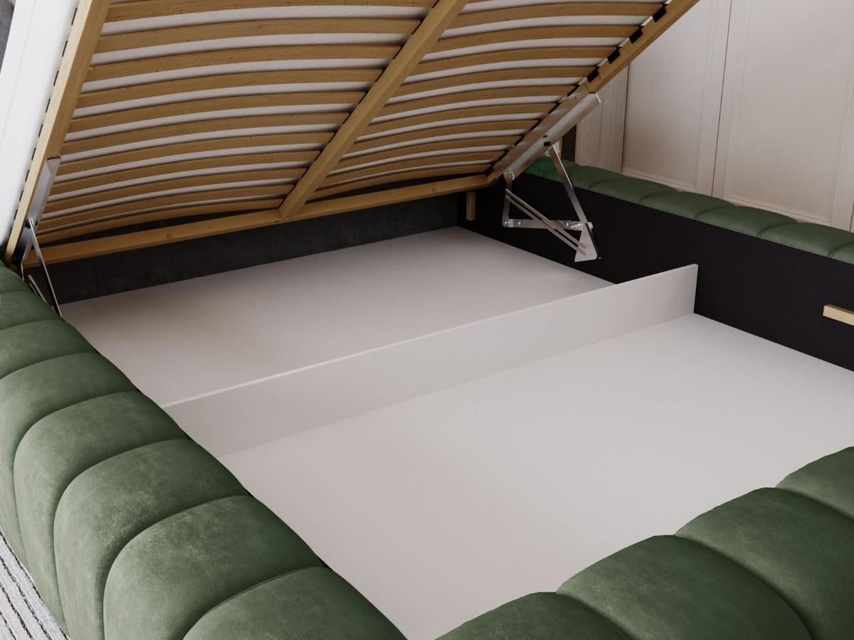 POLSTERBETT Italia 160x200 Grün - Grün, Textil (160/200cm) - Graingold