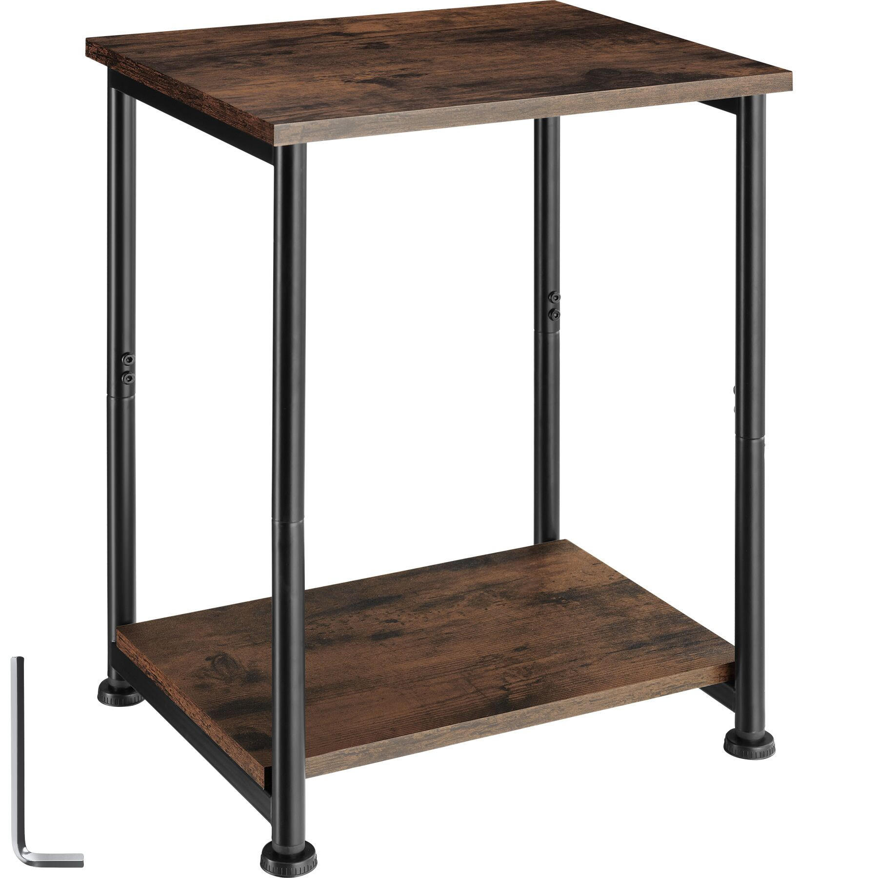 BEISTELLTISCH Yonkers, 38,5 x 30 x 51,5 cm, Industrial Holz dunkel, rustikal - Rostfarben, Holzwerkstoff (30/38.5/51.5cm) - tectake