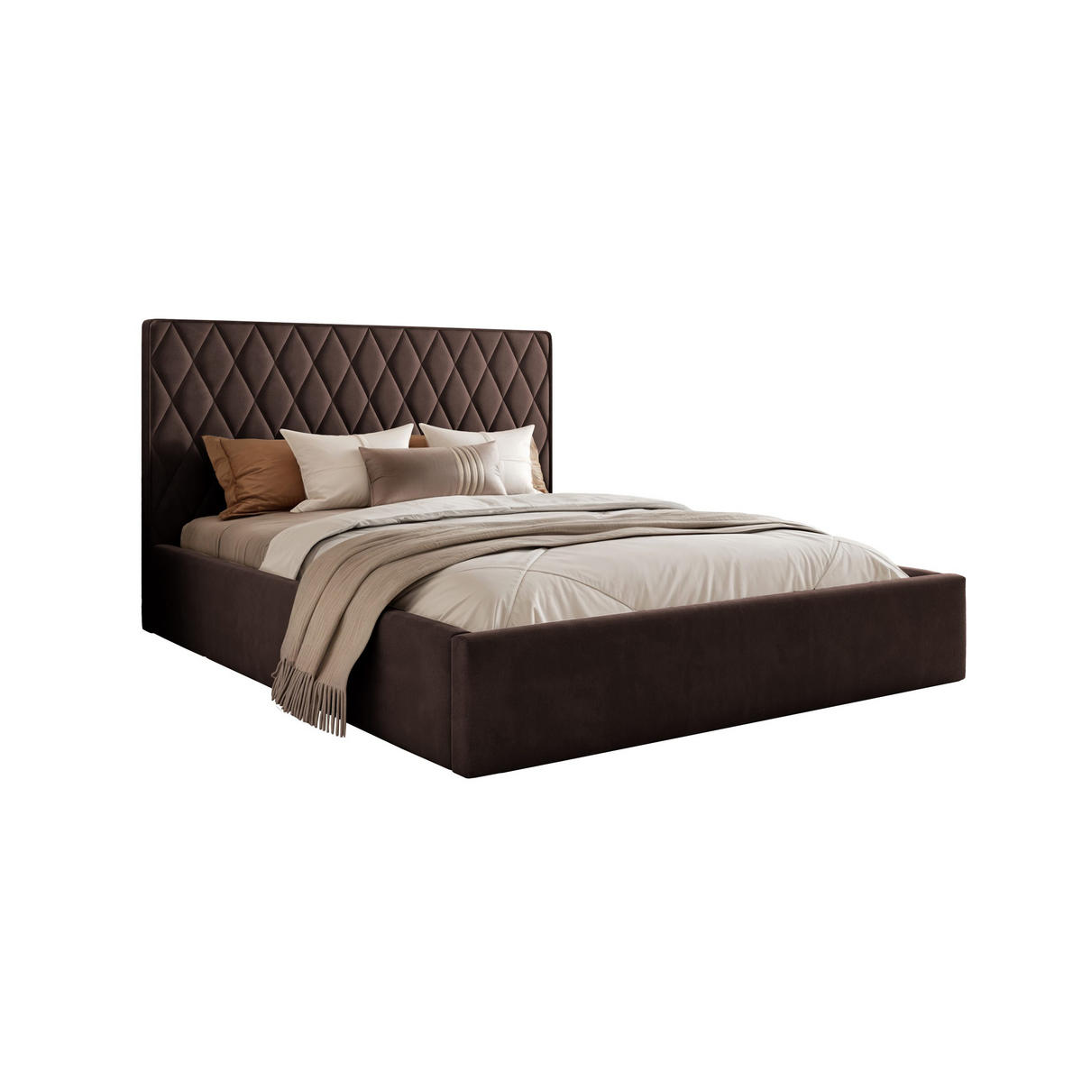 POLSTERBETT Cupo 200x200 cm, Braun - Braun, Textil (200/200cm) - Fedve
