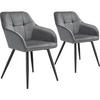 ESSZIMMERSTUHL 2er Set Marilyn 58 x 62 x 82 cm grau/schwarz - Schwarz/Grau, Kunststoff (58/82/62cm) - tectake