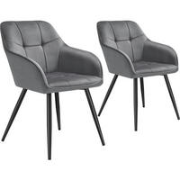 ESSZIMMERSTUHL 2er Set Marilyn 58 x 62 x 82 cm grau/schwarz - Schwarz/Grau, Kunststoff (58/82/62cm) - tectake