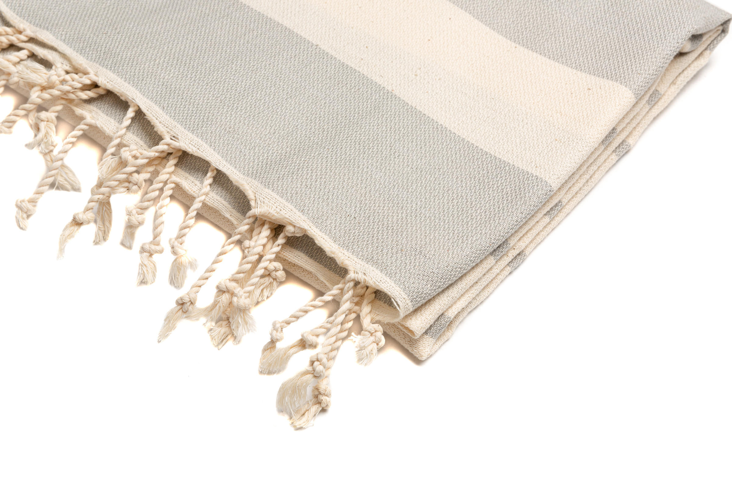 HAMAMTUCH Gestreift 100% Baumwolle 100x180 Grau - Grau, Textil (180/100cm) - Villa Möbel
