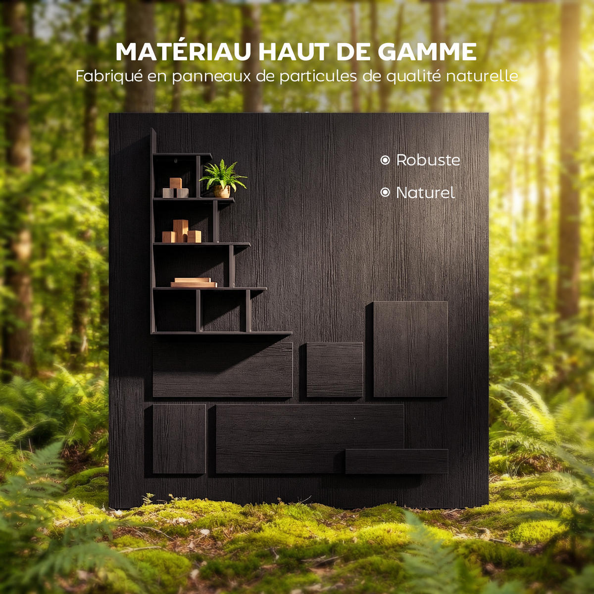 RAUMTEILER-STUFENREGAL,INDUSTRIESTIL 5 Ablagen 102x30x160cm,schwarz - Schwarz, Holzwerkstoff (102/160/30cm) - Vallsero