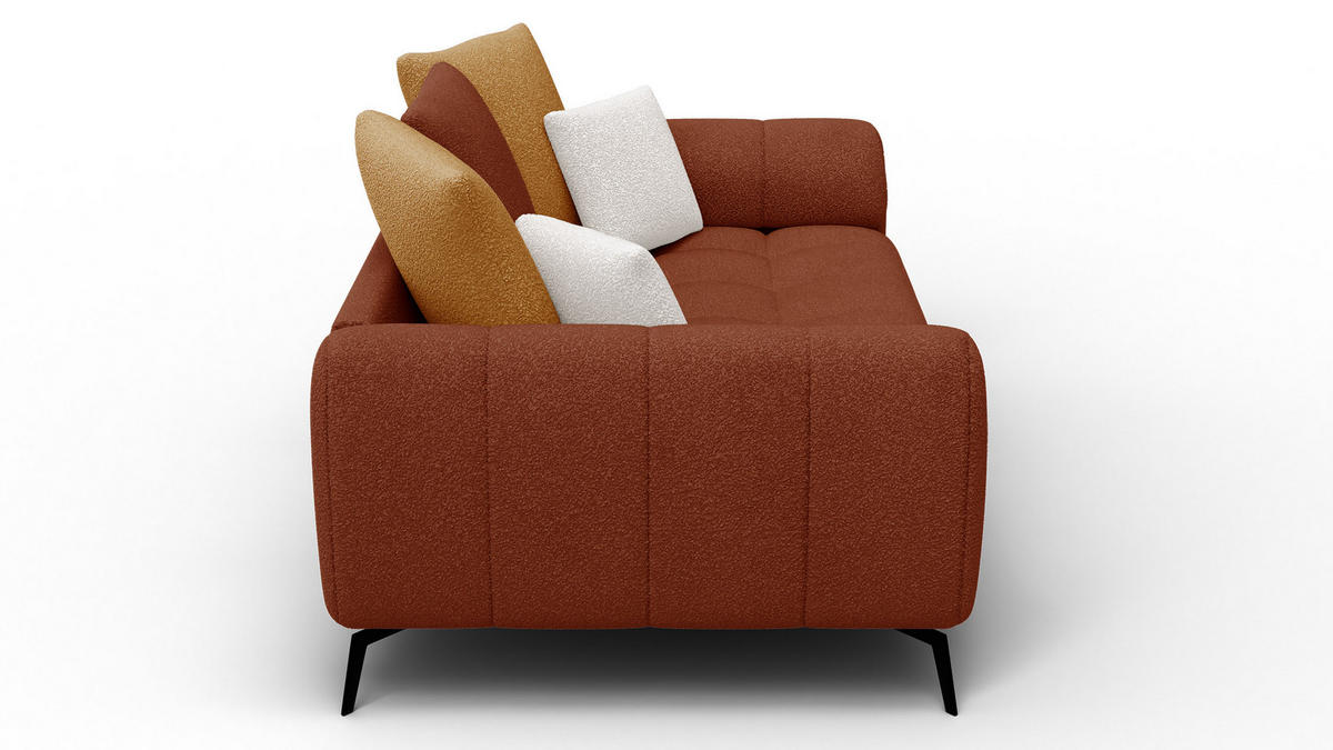 SOFA CALME 2,5-Sitzer, dunkelorange und écru - Dunkelorange, Holz/Textil (199/92/108cm) - Courtois Laville