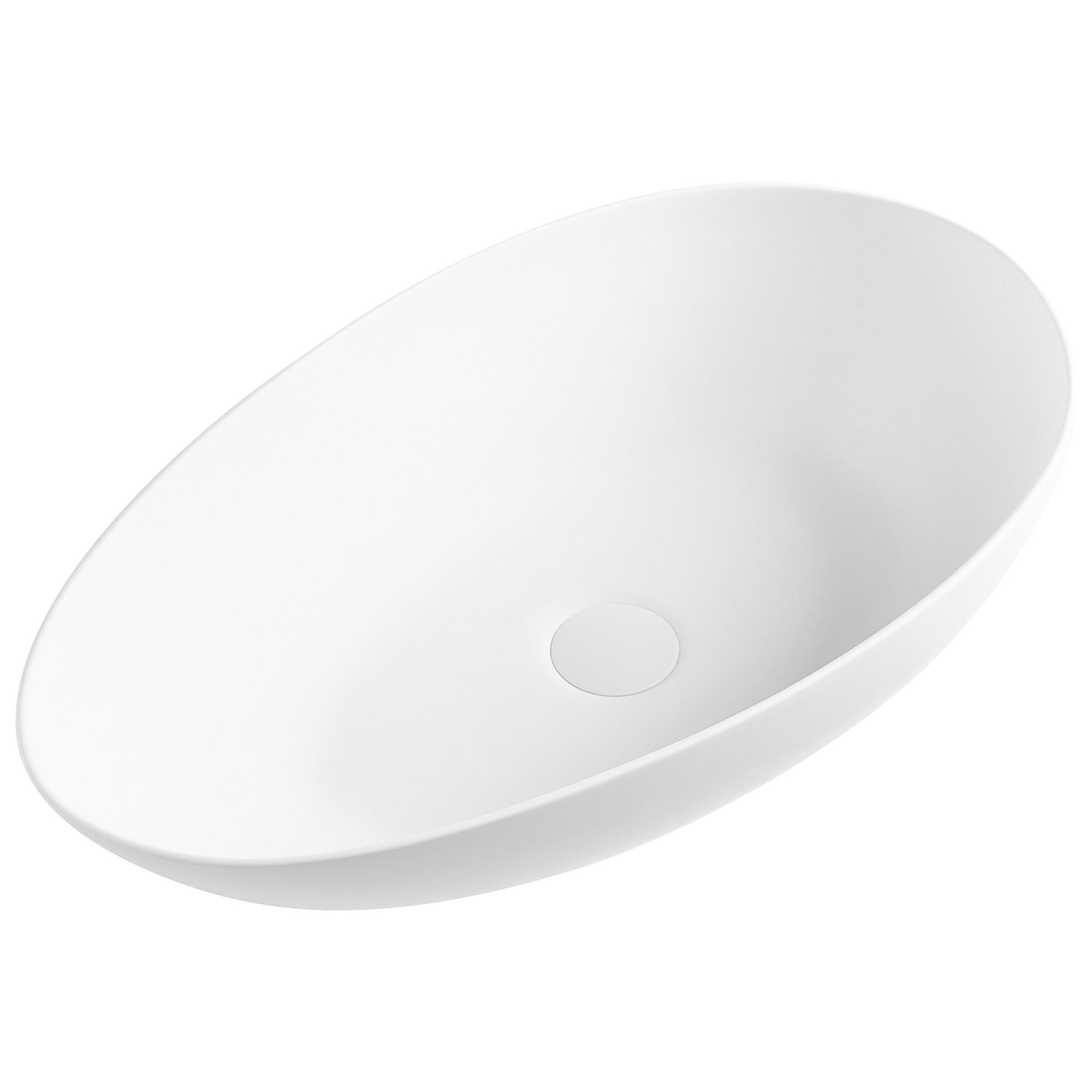 AUFSATZWASCHBECKEN Weiß 60/35 cm Sauzal - Weiß, Kunststoff (60/15/35cm) - Beliani