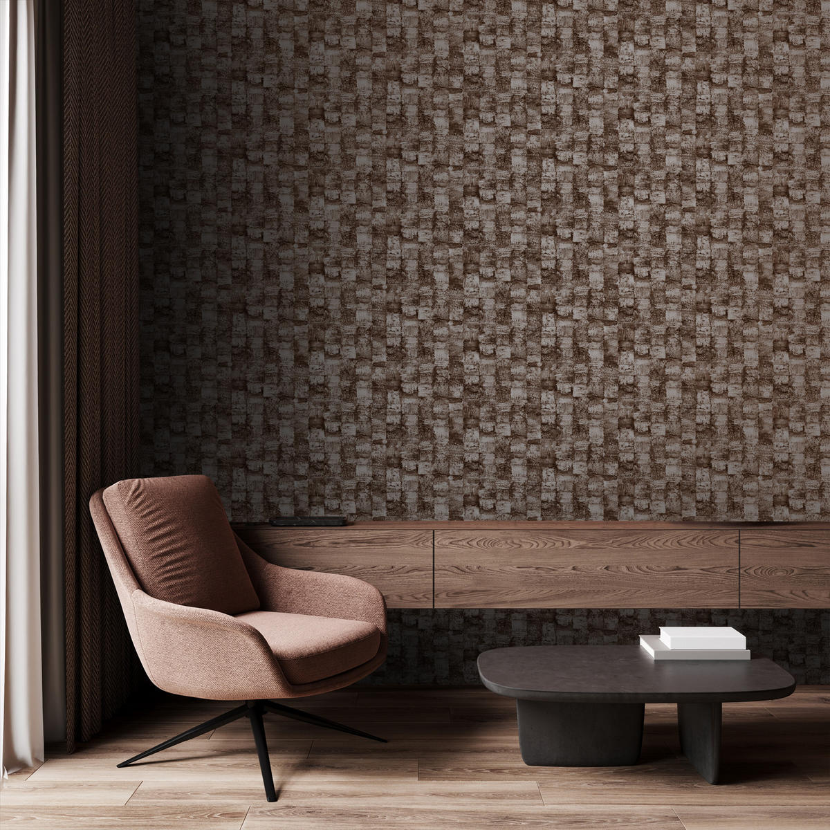 TAPETE mit feiner Struktur 53 cm x 10.05 m - Braun, Papier (53/1000cm) - Origin Wallcoverings
