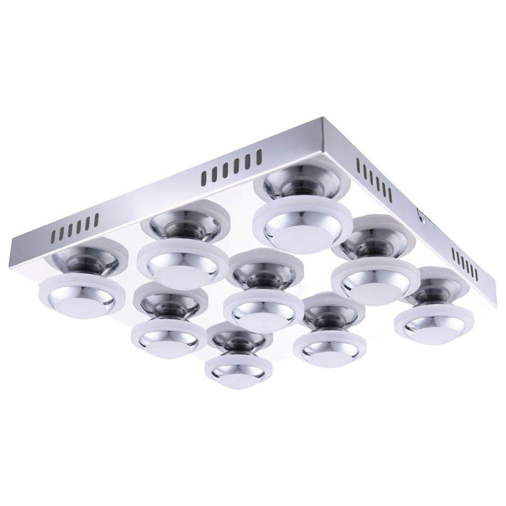 LED DECKENLEUCHTE Carter Silber Chrom - Silberfarben, Metall (38/38/9cm) - Wofi