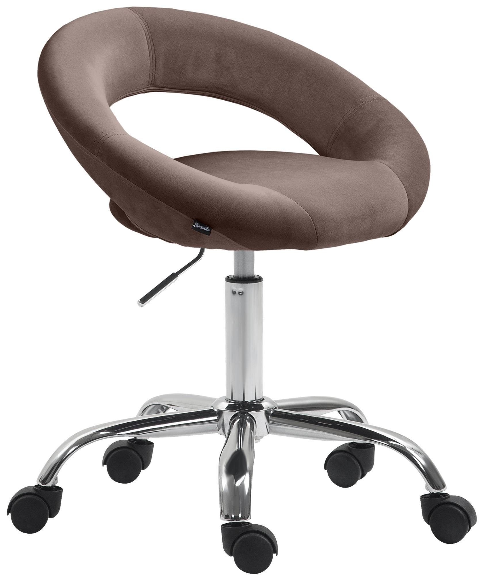 HOCKER Samt braun - Braun, Textil/Metall (53/66/47cm) - CLP