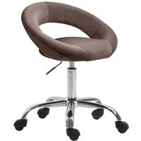 HOCKER Samt braun - Braun, Textil/Metall (53/66/47cm) - CLP