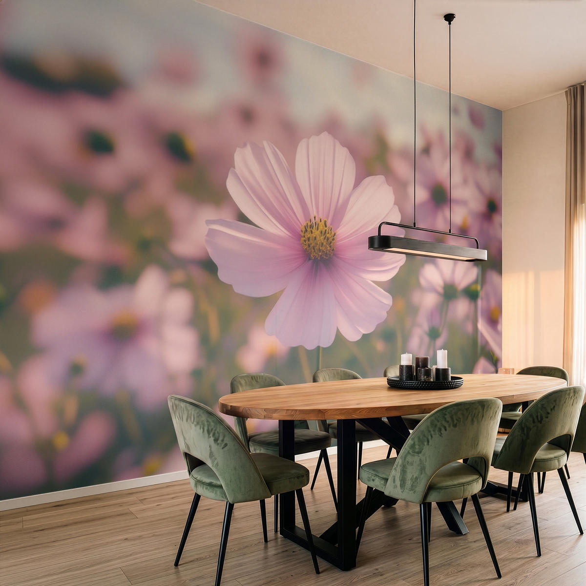 TAPETE - Blumen - Lila - Unscharf - 500x300 cm - Rosa, Papier (500/300cm) - OnlyWow