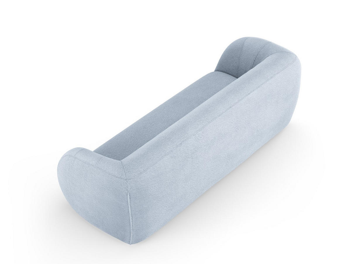 SOFA Essen aus Boucle hellblau 3 Sitzplätze - Hellblau, Textil (95/86/230cm) - Cosmopolitan Design