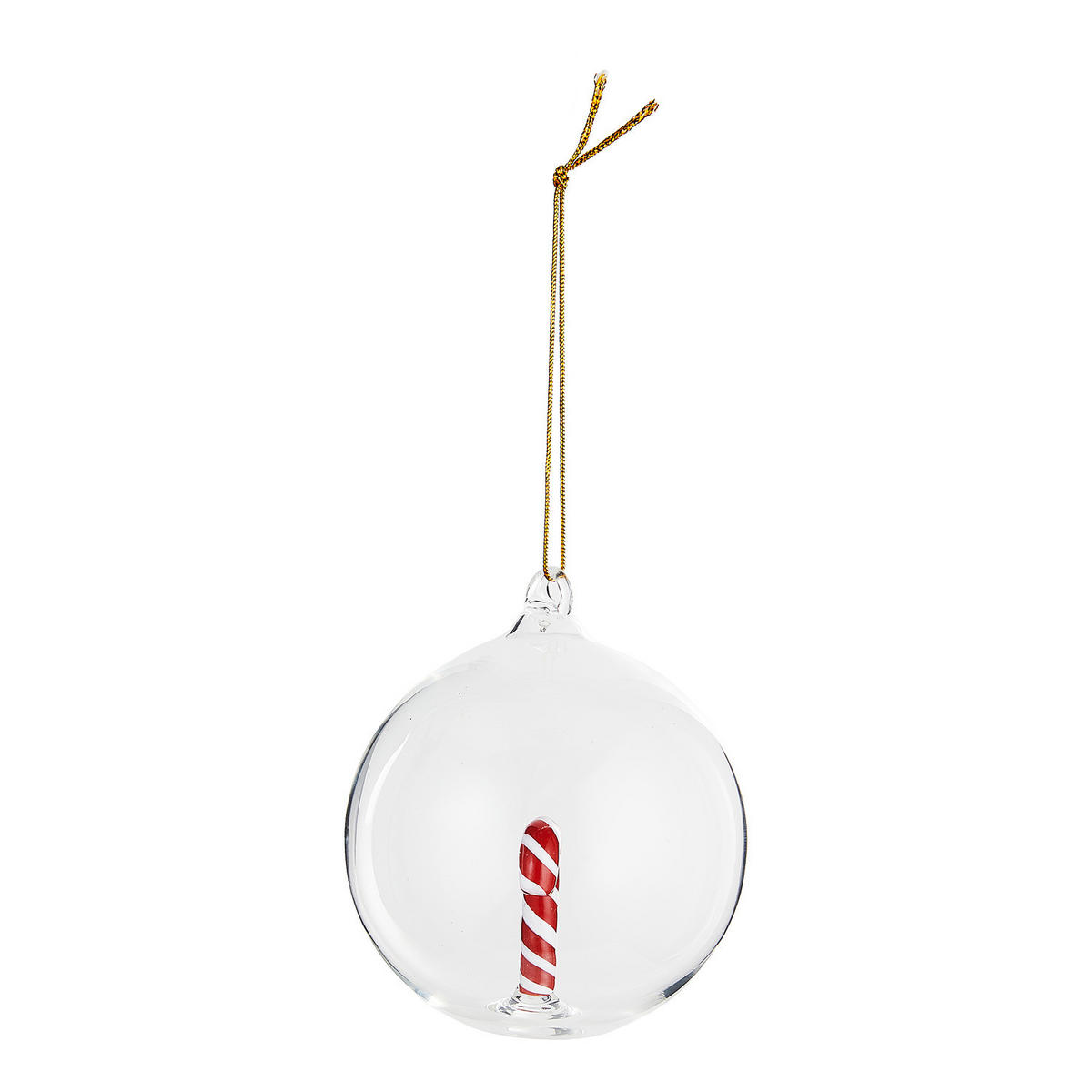 CHRISTBAUMKUGEL Hang On Candy Cane - Transparent, Glas (8/8/9cm) - Butlers