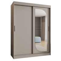 SCHWEBETÜRENSCHRANK 200/150/62 2-türig - Kaschmir/Silberfarben, Holz (150/200/62cm) - MÖBEL KRYSPOL