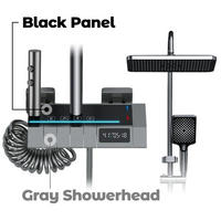 ÜBERKOPFBRAUSESET Digitale Mischbatterie Schwarz/Grau - Grau, Metall (32/82/21cm) - Kaket