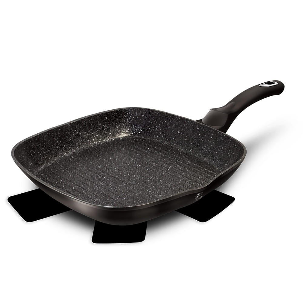 GRILLPFANNE Schwarz 28/28/4.1 cm BH1846 - Schwarz, Metall (28cm) - Berlinger Haus