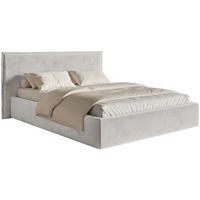 POLSTERBETT Softie Hellgrau Velours 140x200 - Hellgrau, Textil (140/200cm) - Selsey