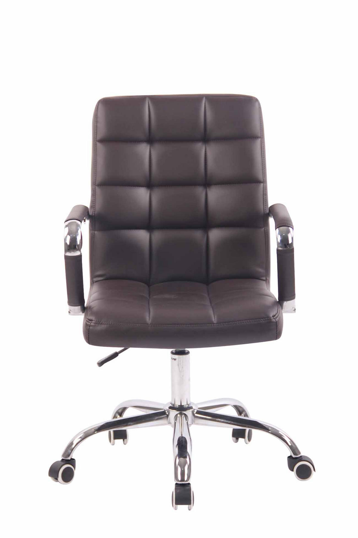 DREHSTUHL Lederlook braun - Chromfarben/Braun, Textil/Metall (56/94/62cm) - CLP