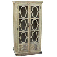 VITRINE aus Holz, weiß, 100x45x196cm - Beige, Holz (100/196/45cm) - Wanderlust