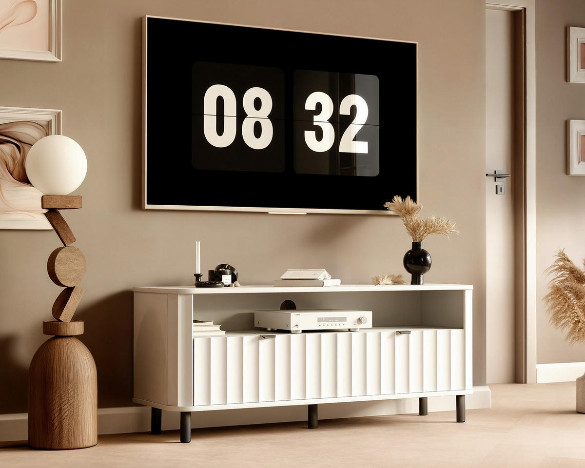 TV-LOWBOARD VITA stehend, 137 cm Alpinweiß - Weiß, Holzwerkstoff/Metall (137/57/40.5cm) - Idohome