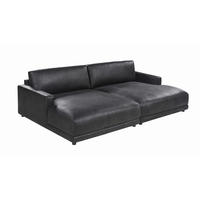 BIG SOFA MARLIN Schwarz Lederfaserstoff - Schwarz, Leder/Kunststoff (262/80/168cm) - KAWOLA